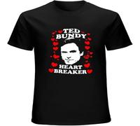 Ted Bundy Heart Breaker Mens T-Shirt Printed Graphic Top Unisex Tee Black M