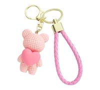 Ted{City} Porte-clés ours en forme de cœur 3,6 x 6 x 3,6 cm | Pendentif en résine pour sac à dos | Cadeau pour enfants et adultes | Accessoire de collection amusant, rose, Refer to description