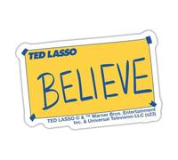 Ted Lasso Believe Écriture Bleue Et Jaune Autocollant Sticker
