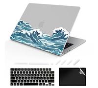TeDaWen Convient pour MacBook Air 13,6" version 2022 modèle : puce A2681 M2, coque rigide en plastique à motif imprimé, housse pour ordinateur portable et housse de clavier pour Mac Air 13.6, Waves 5