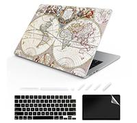 TeDaWen Coque Compatible pour MacBook Air 13,6" Version 2022 modèle : Puce A2681 M2, Housse Motif imprimé pour Ordinateur Portable et Housse de Clavier pour MacBook Air 13.6, Carte du Monde 11