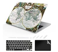 TeDaWen Coque compatible pour MacBook Air 13,6" version 2022 modèle : puce A2681 M2, housse rigide à motif imprimé pour ordinateur portable et housse de clavier pour MacBook Air 13.6, carte du monde 6