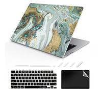 TeDaWen Coque compatible pour MacBook Air 13,6" version 2022 modèle : puce A2681 M2, housse rigide à motif imprimé pour ordinateur portable et housse de clavier pour MacBook Air 13.6, marbre fin 17