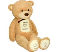 TEDBI Teddy Bear Large BIG XXL Géant Doudou Peluche Ours Cadeau C01, Couleur:Marron clair, Taille:XL - 160cm