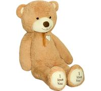 TEDBI XXL Grand Ours en peluche Peluche en tissu animal Teddy B01, Couleur:Marron clair, Taille:L - 140cm