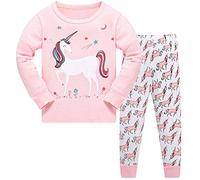 TEDD Fille Ensembles de Pyjama Enfants Coton Mignonne Longues Rose Noël 2 Pièces Vêtements de Nuit 6-7 Ans