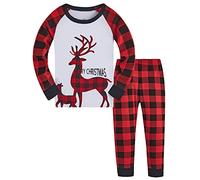 TEDD Garçons Filles Ensembles de Pyjama de Noël en Coton Mignonne Père Noël Dinosaure Bébé Vêtements de Nuit pour Enfants 3-4 Ans
