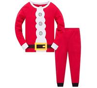TEDD Garçons Filles Ensembles de Pyjama de Noël en Coton Mignonne Père Noël Dinosaure Bébé Vêtements de Nuit pour Enfants 11-12 Ans