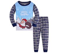 TEDD Garçons Filles Ensembles de Pyjama de Noël en Coton Mignonne Père Noël Dinosaure Bébé Vêtements de Nuit pour Enfants 4-5 Ans