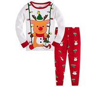 TEDD Garçons Filles Ensembles de Pyjama de Noël en Coton Mignonne Père Noël Dinosaure Bébé Vêtements de Nuit pour Enfants 2-3 Ans