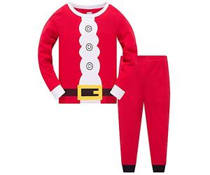 TEDD Garçons Filles Ensembles de Pyjama de Noël en Coton Mignonne Père Noël Dinosaure Bébé Vêtements de Nuit pour Enfants 3-4 Ans