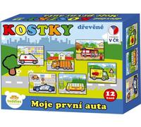 Teddies Cubes en bois My First Cars 12pcs en boîte 17x12,5x4cm MPZ