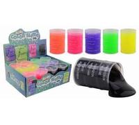 Teddies Italia Pot Slime Huile Colorée Néon 12 Pièces Anniversaire Fête Enfants Ne tache pas Slime Kit Cadeau Parfait 8 cm Ensemble Anniversaire