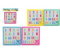 Teddies Moving puzzle numbers plastic 8x8cm asst 4 colors in bag