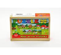 TEDDIES Puzzle en bois Mes premiers animaux 4x12 pièces