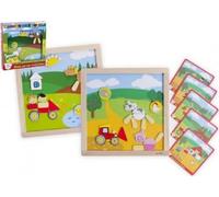 Teddies Puzzle magnétique en bois Mes premiers animaux 57 pièces double face table 25x25 cm dans un