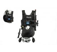 Teddies Teddies Set de pistolet de police et casque avec accessoires en plastique 38 cm en MET