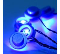 TEDDOO Lot de 14 lumières LED 1 x 1 point circulaire compatible avec Lego Building City Model Set d'accessoires d'éclairage Jouets (bleu)