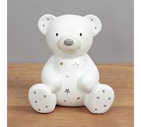 Teddy Bambino White Resin Money Box