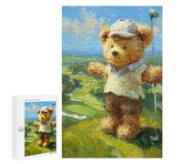 Teddy Bear Golfing Art Print Puzzle 1000 Pièces Educa Jouet en Bois Cadeau Unique Décoration Intérieure Jeu Éducatif Challenge Toy Adultes Et Enfants À Partir De 14 Ans 1000 PCS