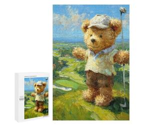 Teddy Bear Golfing Art Print Puzzle 1000 Pièces Educa Jouet en Bois Cadeau Unique Décoration Intérieure Jeu Éducatif Challenge Toy Adultes Et Enfants À Partir De 14 Ans 1000 PCS