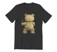 Teddy Bear Ted T Shirts Men's Pure Cotton Fun T-Shirt O Neck Have A Drink and Have Fun Tee Shirt Short Sleeve Tops PlSize Black L