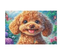 Teddy Chien 1000 Pièces Puzzle Adulte en Carton Haute Qualité Épais Difficile Moyenne Anti-Stress Décoration Murale Idée Cadeau Saint Valentin 1000 PCS/75x50cm