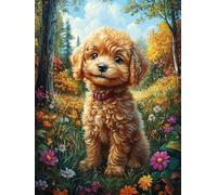 Teddy Chien in Flowers 1000 Pièces Puzzle Collectionneur en Carton Haute Qualité Animal de compagnies Haute Difficulté Décoration Murale Oeuvre d'art Cadeau Noël Premium 1000 PCS