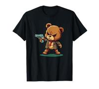 Teddy cool en costume avec pistolet pour les amateurs d'ours et d'armes T-Shirt