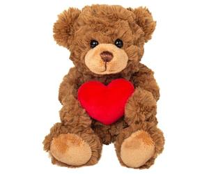 Teddy Hermann 91330 Ours Brun avec cœur 20 cm, Peluche | Peluche premium particulièrement douce, finition soignée, dès la naissance, lavable, peluche douce