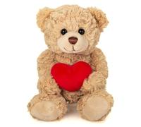 Teddy Hermann 91331 Ours en Peluche avec Coeur Beige 20 cm, Peluche