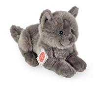 Peluche chat gris allongé Hermann 20 cm