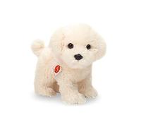 Teddy Hermann 91960 Chien Chiot Maltais Debout 23 cm, Jouet câlin avec Un Contenu recyclé idéal (matériau de Remplissage)