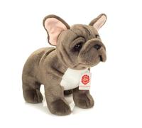 Teddy Hermann Peluche Bouledogue français debout 91999 Gris 30 cm durable, matériaux recyclés