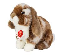 Teddy Hermann 93724 Lapin bélier Lapin Assis Brun foncé/Blanc piebald 20 cm, Jouet câlin avec Contenu recyclé idéal (matériau de Remplissage)