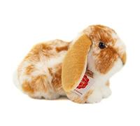Teddy Hermann 93730 Lapin bélier Brun-Blanc Clair piebald 23 cm, Jouet câlin avec Un Contenu recyclé idéal (matériau de Remplissage)
