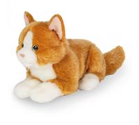 Peluche chat roux allongé Hermann 20 cm