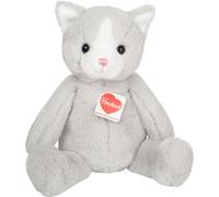 Teddy Hermann Schlenkerkatze Trixi, Kuscheltier, Stofftier, Plüschtier, Herzekind, Hellgrau, 32 cm, 939627