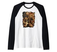 Teddy Roosevelt Guitare électrique drôle Histoire américaine Manche Raglan