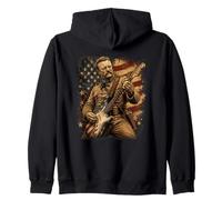 Teddy Roosevelt Guitare électrique drôle Histoire américaine Sweat à Capuche