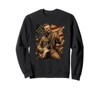 Teddy Roosevelt Guitare électrique drôle Histoire américaine Sweatshirt