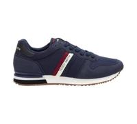 Teddy Smith - Baskets Running Bleu Marine avec Patch Bleu en Velours à Talon compensé Bas