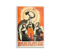 TeDe Poster vintage original de propagande de l'URSS, pour fête soviétique, science, agriculture, décoration murale, décoration murale, salon, chambre à coucher, 20 x 30 cm, style sans cadre