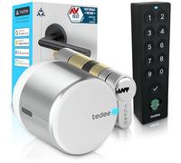 Tedee GO2 Alu Serrure Intelligente Connectée avec Keypad PRO et Cylindre EXXO Smart | Sécurité Classe 6, Empreinte Digitale, Entrée sans ompatible Matter, Alexa, Google Home, Apple, SmartThing