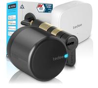 Tedee GO2 Alu Serrure Intelligente Connectée WiFi Bridge | Cylindre EXXO Smart Sécurité Classe 6, Accès à Distance, Entrée sans ompatible Matter, Alexa, Google Home, Apple HomeKit, SmartThings