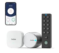 Tedee GO2 Alu Serrure Intelligente Connectée WiFi Bridge | Keypad PRO Empreinte Digitale, Code PIN, Accès à Distance, Entrée sans ompatible Matter, Alexa, Google Home, Apple, SmartThings