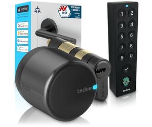 Tedee GO2 Serrure intelligente ave clavier Keypad Pro, cylindre modulaire EXXO Smart, serrure électronique pour porte, Bluetooth, accès à distance, Compatible Matter, Alexa, Google, Apple, SmartThings