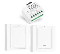 Tedeligo Kit Interrupteurs Sans Fil, Compatible Avec Les AC220V Interrupteurs Muraux, Portée De Contrôle Sans Fil Jusqu'à 50m Pour Lampes D'intérieur (Points : Fil Neutre Et Fil De Phase) 2 À 1
