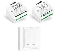 Tedeligo Kit Interrupteurs Sans Fil, Compatible Avec Les AC220V Interrupteurs Muraux, Portée De Contrôle Sans Fil Jusqu'à 50m Pour Lampes D'intérieur (Points : Fil Neutre Et Fil De Phase), 1 À 2