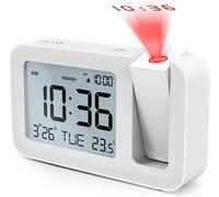 TedGem Radio Réveil à Projection,Horloges à Projection,Réveil à Projecteur Digital LCD 3,8", 4 Luminosités, 9 Min Snooze, 2 Sons d'Alarme, pour Chambre, Bureau, Cuisine